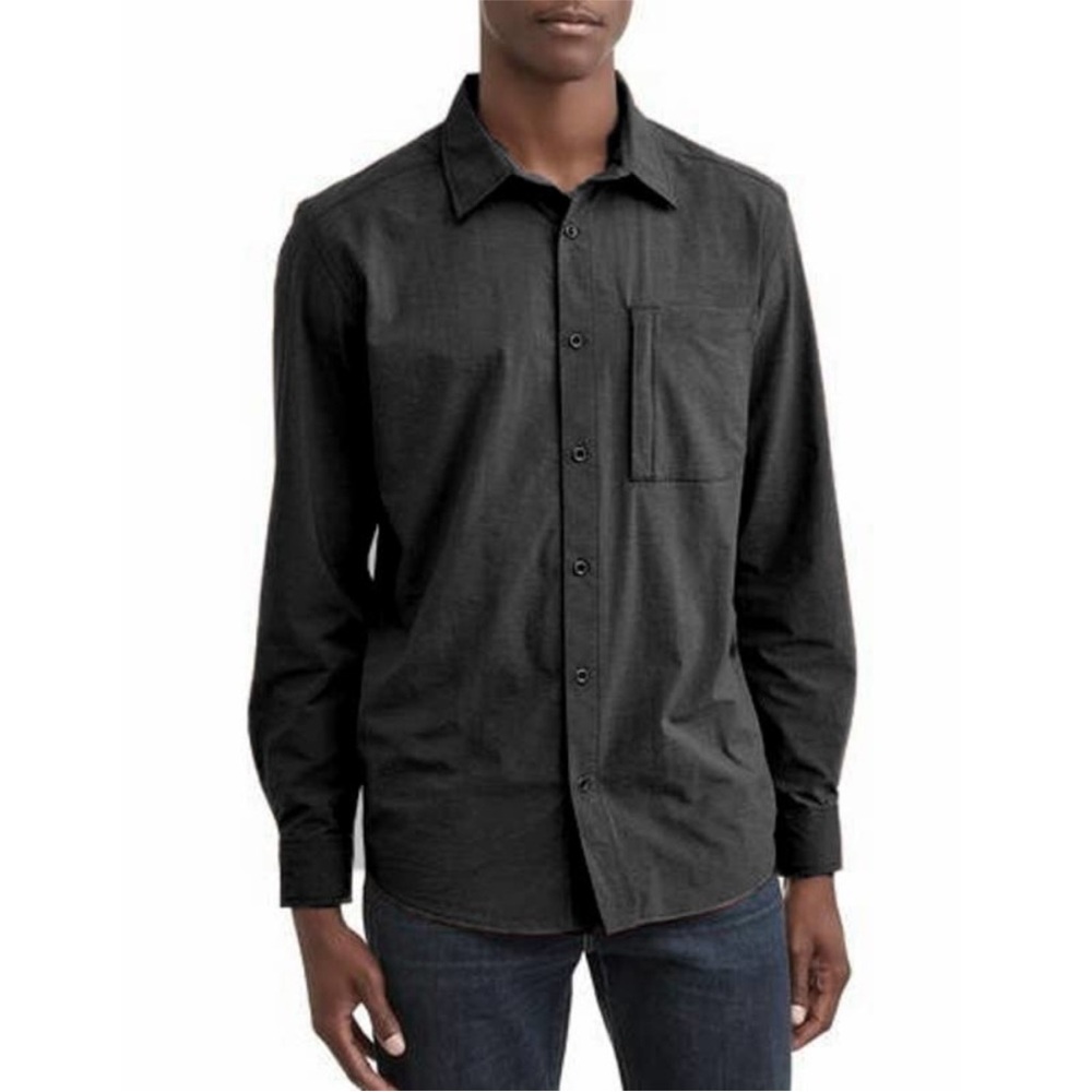 SwissTech Shirt Performance Gear Button Down Collared Long Sleeved Gray Size S